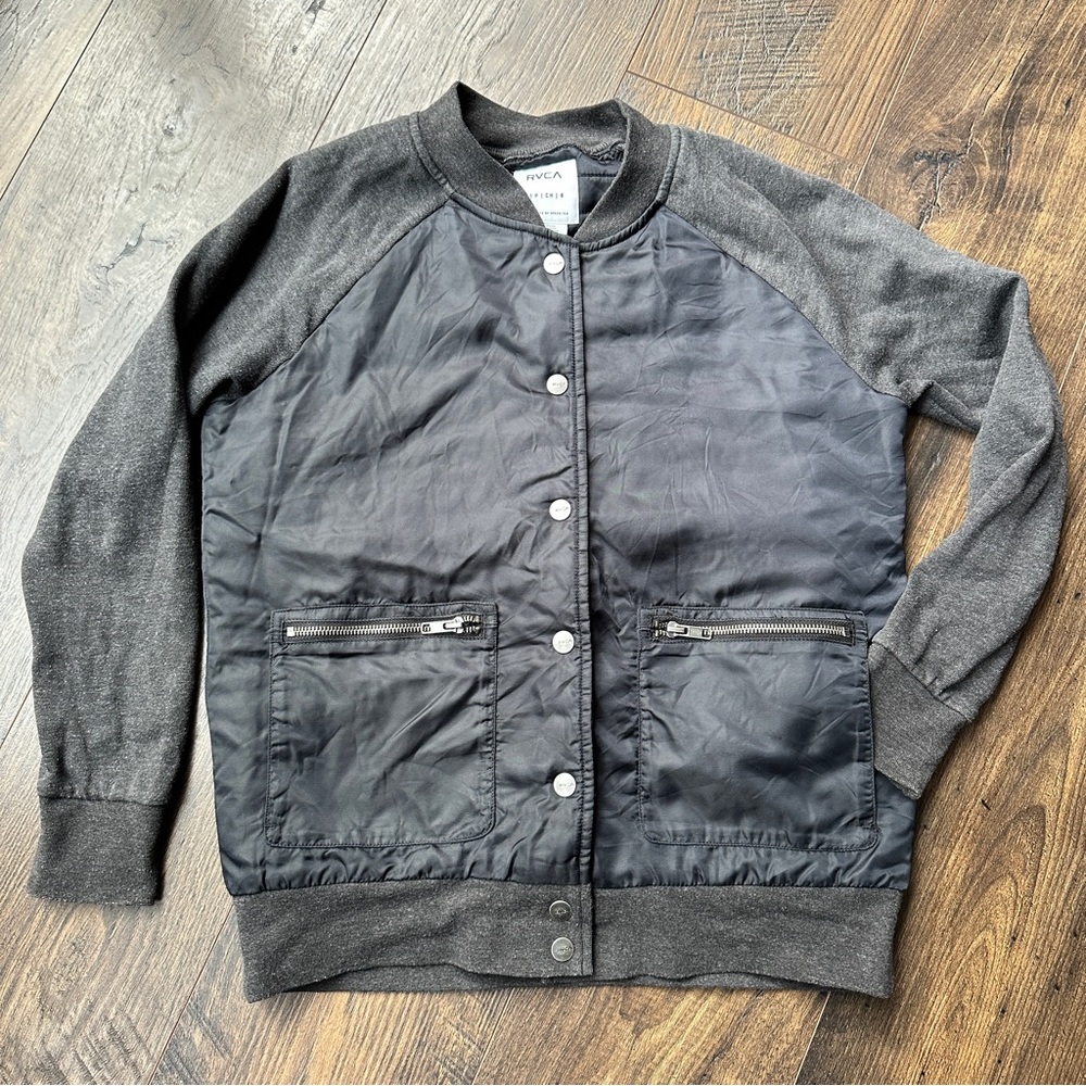 RVCA S Grey Quilted Jacket